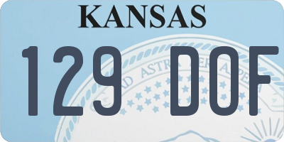 KS license plate 129DOF