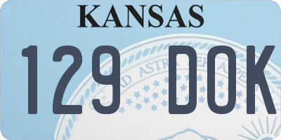 KS license plate 129DOK