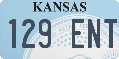 KS license plate 129ENT