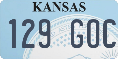 KS license plate 129GOC