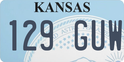 KS license plate 129GUW