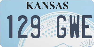 KS license plate 129GWE