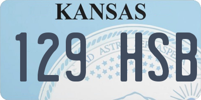 KS license plate 129HSB