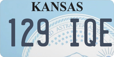 KS license plate 129IQE