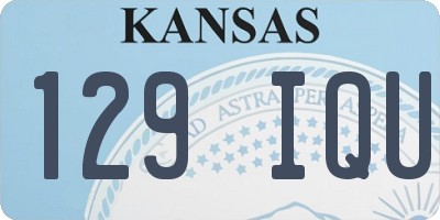 KS license plate 129IQU