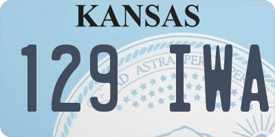 KS license plate 129IWA