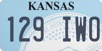 KS license plate 129IWO