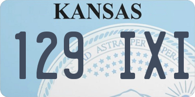 KS license plate 129IXI