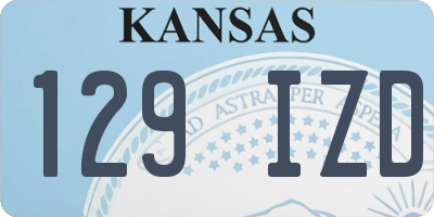 KS license plate 129IZD