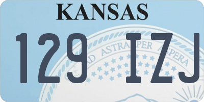 KS license plate 129IZJ