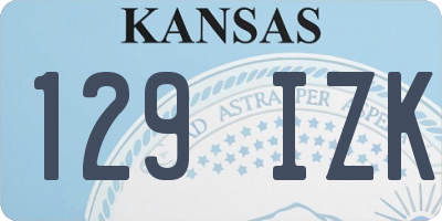 KS license plate 129IZK