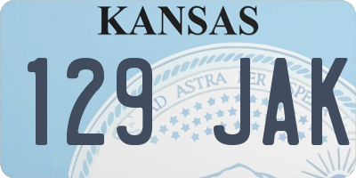 KS license plate 129JAK