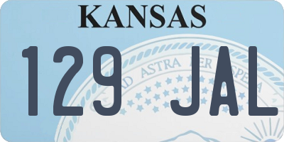 KS license plate 129JAL