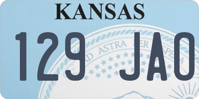 KS license plate 129JAO