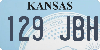 KS license plate 129JBH