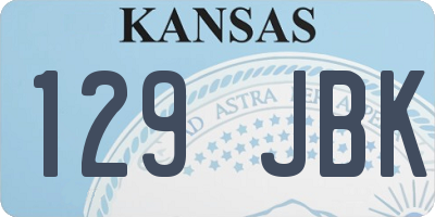 KS license plate 129JBK