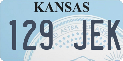 KS license plate 129JEK