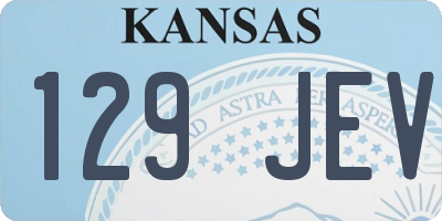 KS license plate 129JEV