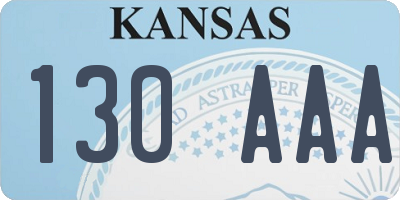 KS license plate 130AAA