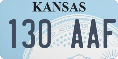 KS license plate 130AAF