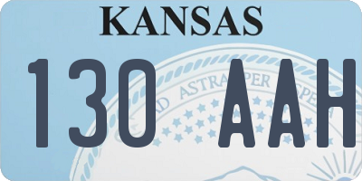 KS license plate 130AAH