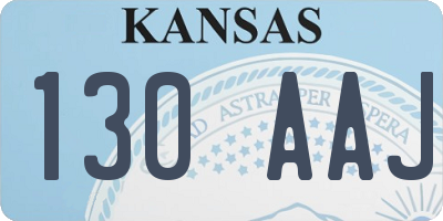 KS license plate 130AAJ