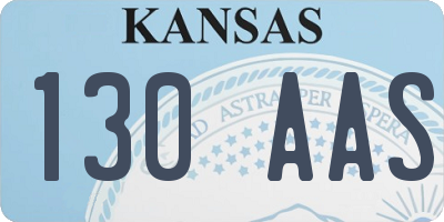 KS license plate 130AAS