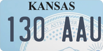 KS license plate 130AAU