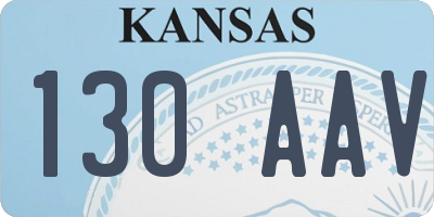KS license plate 130AAV