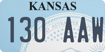 KS license plate 130AAW