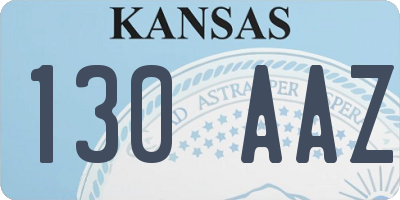KS license plate 130AAZ