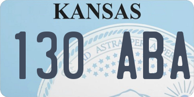 KS license plate 130ABA
