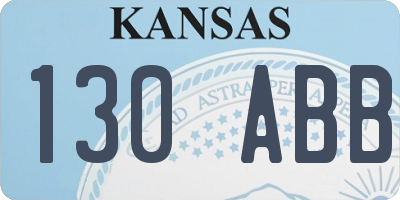 KS license plate 130ABB