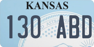 KS license plate 130ABD