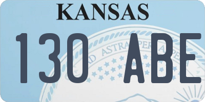 KS license plate 130ABE