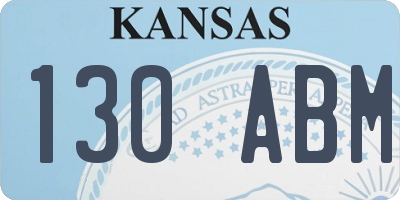 KS license plate 130ABM
