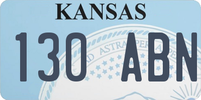 KS license plate 130ABN