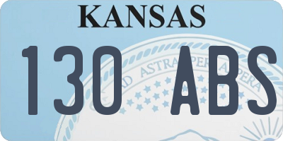 KS license plate 130ABS