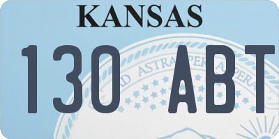 KS license plate 130ABT