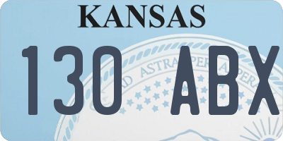 KS license plate 130ABX