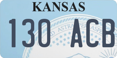 KS license plate 130ACB