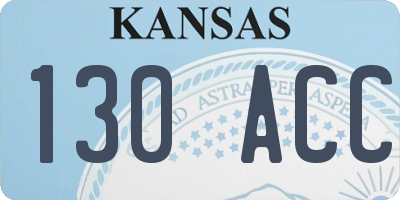 KS license plate 130ACC