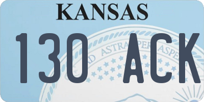 KS license plate 130ACK