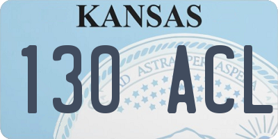 KS license plate 130ACL