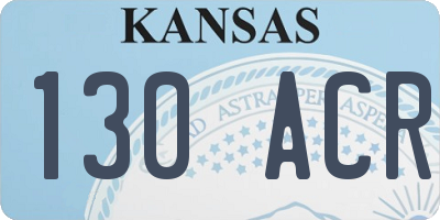 KS license plate 130ACR