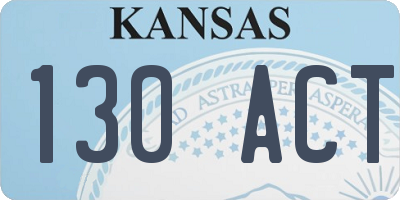 KS license plate 130ACT