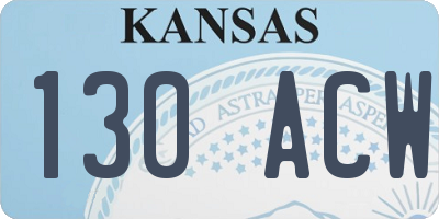 KS license plate 130ACW