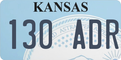 KS license plate 130ADR