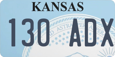 KS license plate 130ADX