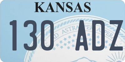 KS license plate 130ADZ